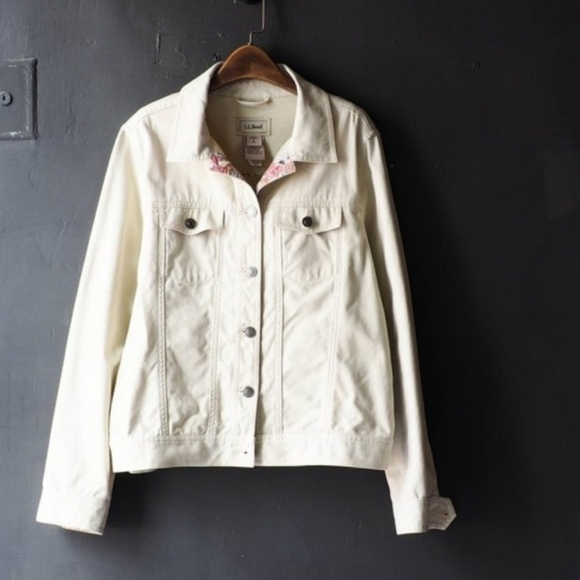 LL Beans Shalow Mikaqi, pink flower denim jacket - Picture 4 of 6